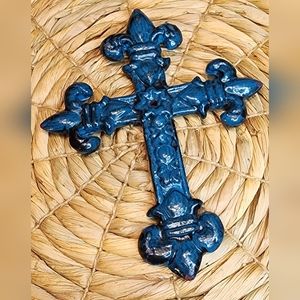 Handpainted Cast Iron Cross Decor